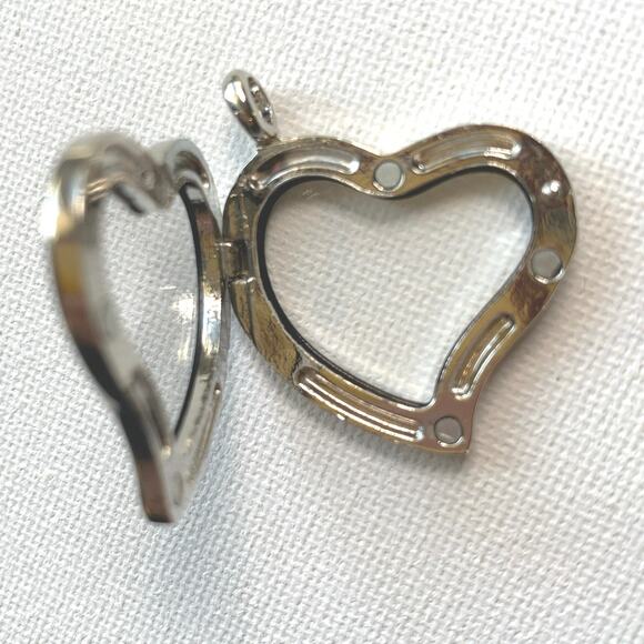 Lot of 7 Pc Heart Stainless Steel Floating Lockets/Pendants Jewelry Supplies - Picture 4 of 6